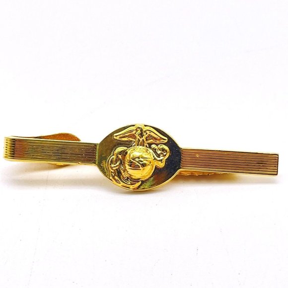 NOGI Marked USMC Tie Bar Clip Gold Tone Military Marines Devil Dog Marine Corps - Picture 1 of 6